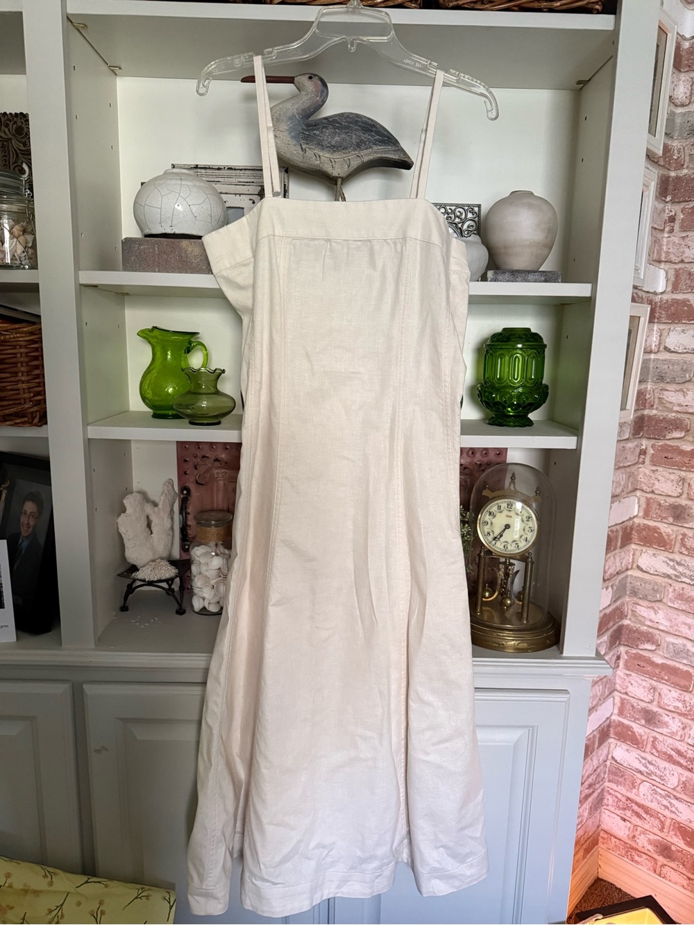 Banana republic Cream Linen Maxi Dress with Spaghetti Straps